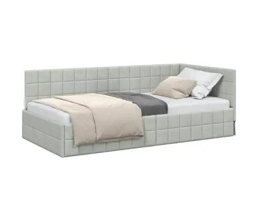 Kampinė Lovos Konstrukcija Šviesiai Pilka 90 Cm X 190 Cm