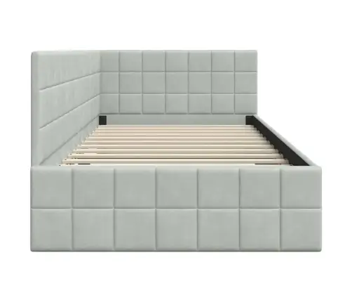 Kampinė Lovos Konstrukcija Šviesiai Pilka 90 Cm X 190 Cm