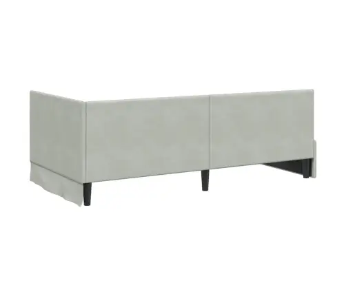 Stūra Gultas Rāmis Gaiši Pelēka 90 X 200 Cm Samts Vidaxl