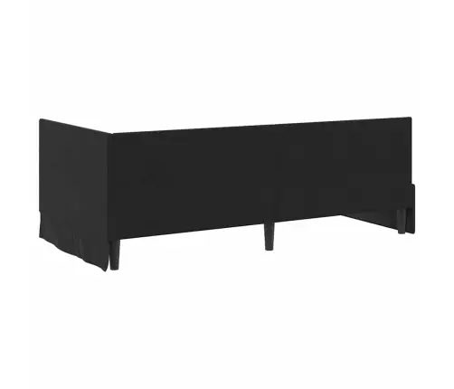 Stūra Gultas Rāmis Ar Galvas Klāju Melna 90 X 200 Cm Samts Vidaxl