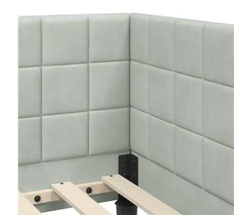 Stūra Gultas Rāmis Gaiši Pelēka 80 X 200 Cm Samts Vidaxl