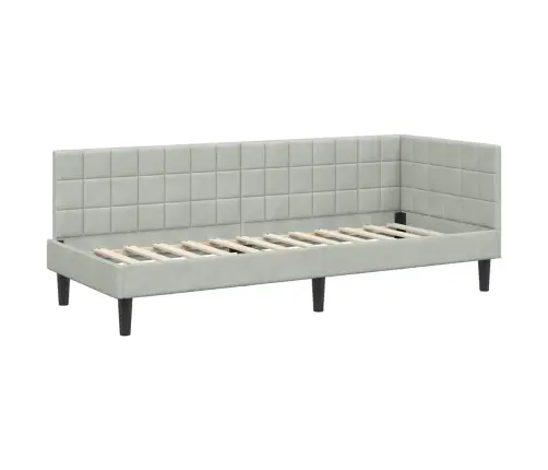 Stūra Gultas Rāmis Gaiši Pelēka 80 X 200 Cm Samts Vidaxl