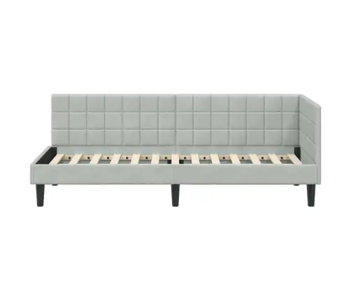 Stūra Gultas Rāmis Gaiši Pelēka 80 X 200 Cm Samts Vidaxl