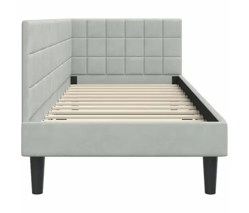 Stūra Gultas Rāmis Gaiši Pelēka 80 X 200 Cm Samts Vidaxl