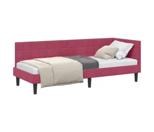 Kampinė Lovos Konstrukcija Vyno Raudona 80 Cm X 200 Cm Aksomas