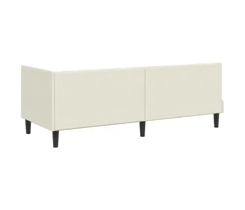 Kampinė Lovos Konstrukcija Kreminė 80 Cm X 200 Cm Aksomas