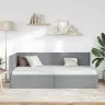 Kampinė Lovos Konstrukcija Šviesiai Pilka 80 X 200 Cm Aksomas