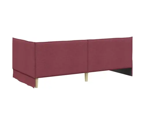 Stūra Gultas Rāmis Vīnsarkans 80 X 200 Cm Audums Vidaxl