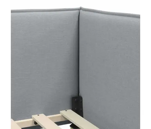 Kampinė Lovos Konstrukcija Šviesiai Pilka 90 X 190 Cm Aksomas