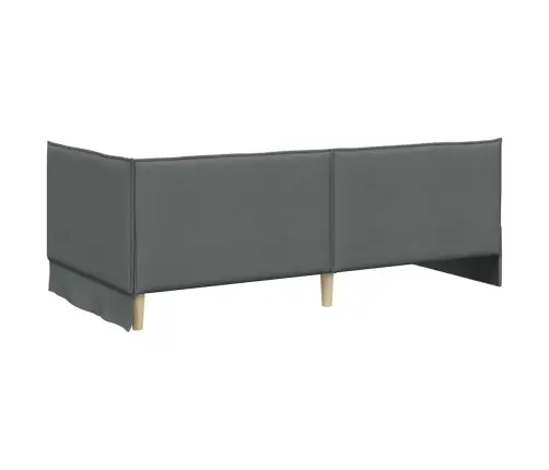 Stūra Gultas Rāmis Tumši Pelēka 90 X 190 Cm Audums Vidaxl
