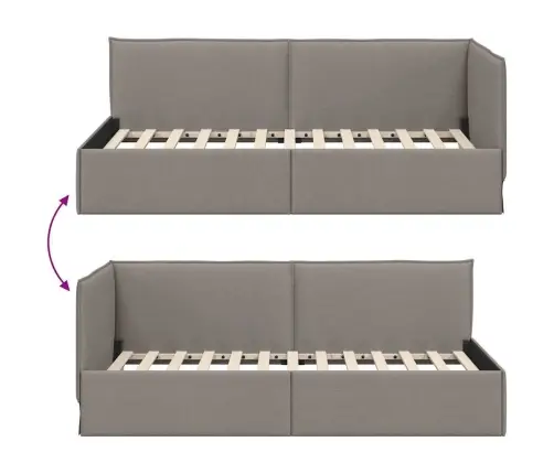 Kampinė Lovos Konstrukcija Taupe 100 Cm X 200 Cm Aksomas