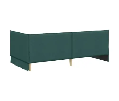 Stūra Gultas Rāmis Tumši Zaļa 90 X 200 Cm Audums Vidaxl