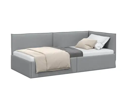 Stūra Gultas Rāmis Gaiši Pelēka 100 X 200 Cm Audums Vidaxl