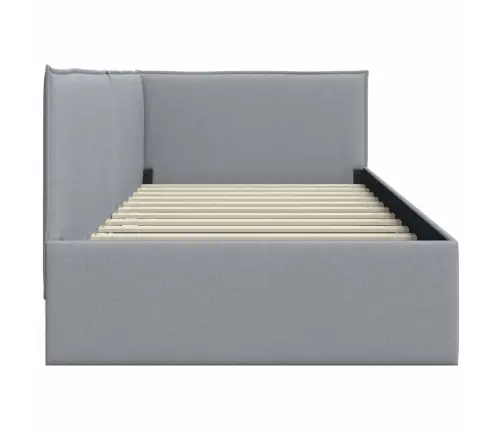 Stūra Gultas Rāmis Gaiši Pelēka 100 X 200 Cm Audums Vidaxl