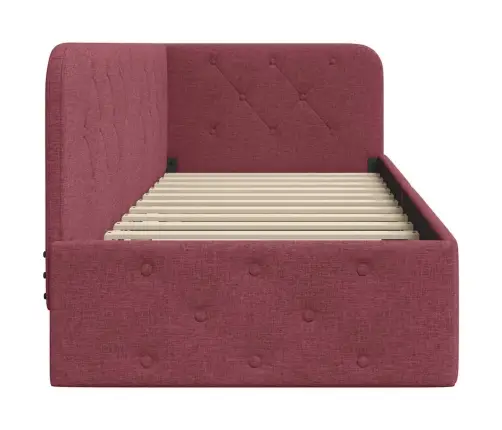 Kampinė Lovos Konstrukcija Vyno Raudona 80 X 200 Cm Audinys