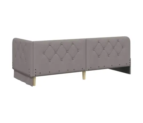 Stūra Gultas Rāmis Pelēkbrūna 80 X 200 Cm Audums Vidaxl