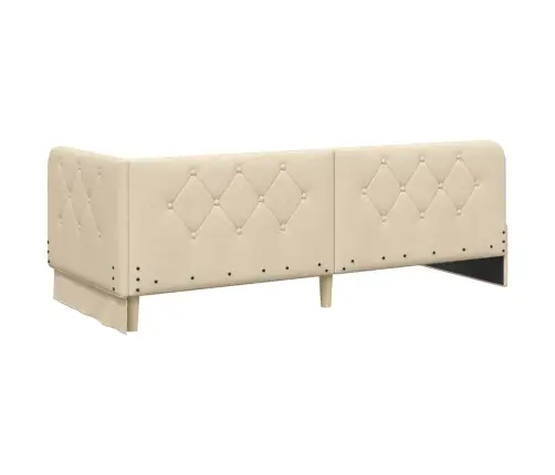 Kampinė Lovos Konstrukcija Kreminė 80 X 200 Cm Audinys