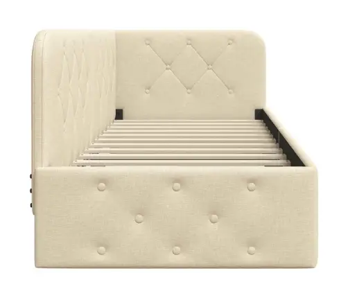 Kampinė Lovos Konstrukcija Kreminė 80 X 200 Cm Audinys