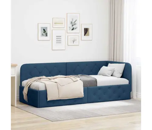 Kampinė Lovos Konstrukcija Mėlyna 80 X 200 Cm Audinys