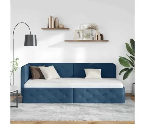 Kampinė Lovos Konstrukcija Mėlyna 80 X 200 Cm Audinys