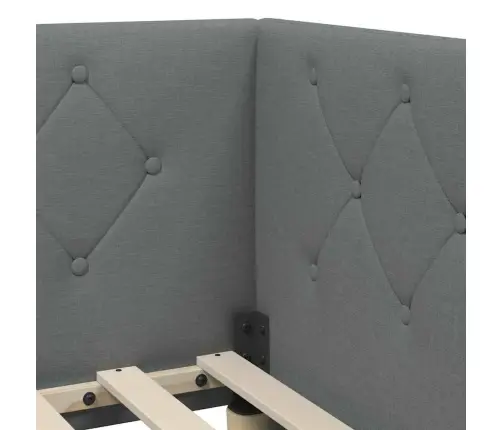 Stūra Gultas Rāmis Tumši Pelēks 90 X 190 Cm Audums Vidaxl