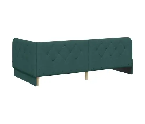 Stūra Gultas Rāmis Tumši Zaļš 90 X 190 Cm Audums Vidaxl