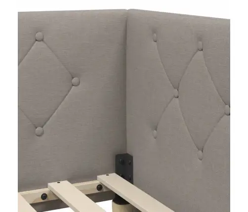 Stūra Gultas Rāmis Pelēkbrūna 90 X 190 Cm Audums Vidaxl