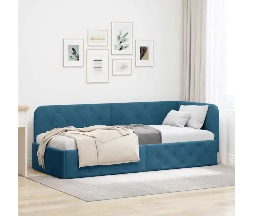 Nurgavoodi Raam Peaga Sinine 80 X 200 Cm Samet