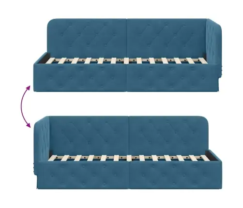 Nurgavoodi Raam Peaga Sinine 80 X 200 Cm Samet