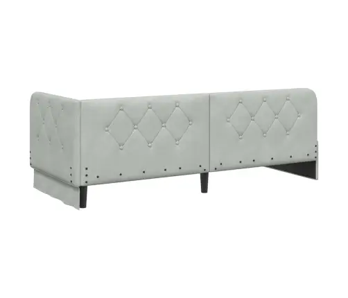 Stūra Gultas Rāmis Gaiši Pelēks 80 X 200 Cm Samts Vidaxl