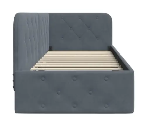 Stūra Gultas Rāmis Tumši Pelēks 80 X 200 Cm Samts Vidaxl