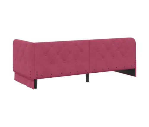 Stūra Gultas Rāmis Vīna Sarkans 80 X 200 Cm Samts Vidaxl