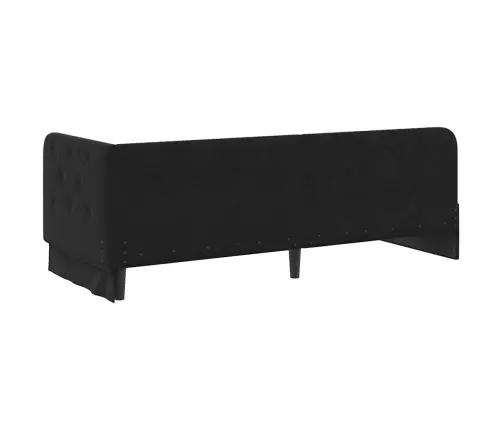 Stūra Gultas Rāmis Ar Galvas Klāju Melna 80 X 200 Cm Samts Vidaxl