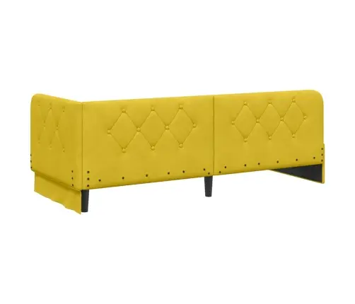 Kampinė Lovos Konstrukcija Geltona 80 X 200 Cm Aksomas