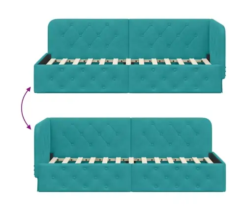 Nurgavoodi Raam Peaga Türkiis 80 X 200 Cm Samet