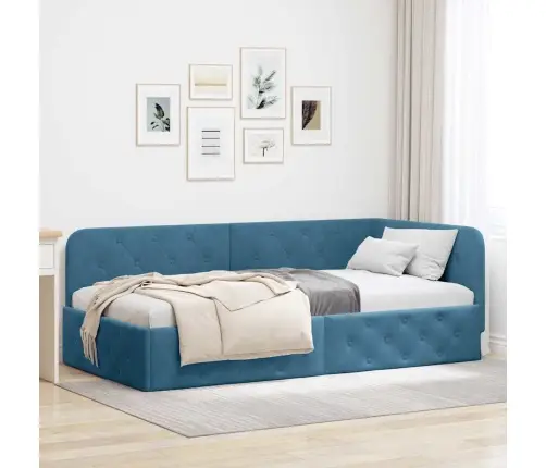 Nurgavoodi Raam Peaga Sinine 100 X 200 Cm Samet