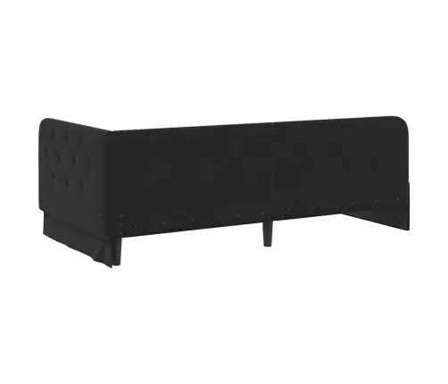 Stūra Gultas Rāmis Ar Galvas Klāju Melna 100 X 200 Cm Samts Vidaxl