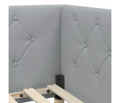 Stūra Gultas Rāmis Gaiši Pelēks 80 X 200 Cm Audums Vidaxl