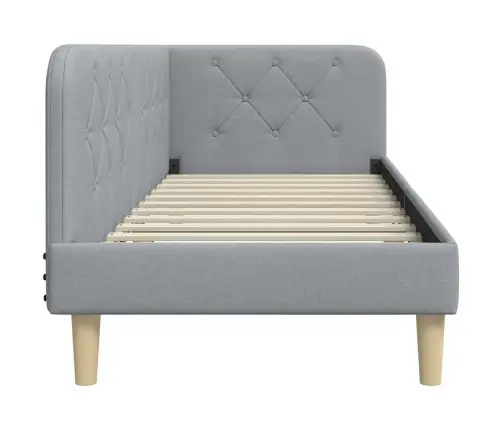 Stūra Gultas Rāmis Gaiši Pelēks 80 X 200 Cm Audums Vidaxl