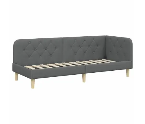 Stūra Gultas Rāmis Tumši Pelēks 80 X 200 Cm Audums Vidaxl