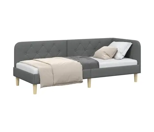 Stūra Gultas Rāmis Tumši Pelēks 80 X 200 Cm Audums Vidaxl