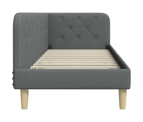 Stūra Gultas Rāmis Tumši Pelēks 80 X 200 Cm Audums Vidaxl