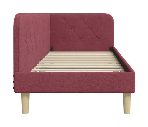 Stūra Gultas Rāmis Vīna Sarkans 80 X 200 Cm Audums Vidaxl