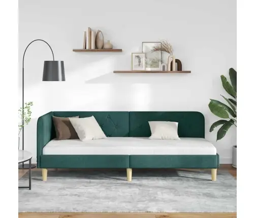 Kampinė Lovos Konstrukcija Tamsiai Žalia 80 X 200 Cm Audinys