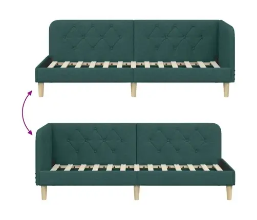 Kampinė Lovos Konstrukcija Tamsiai Žalia 80 X 200 Cm Audinys