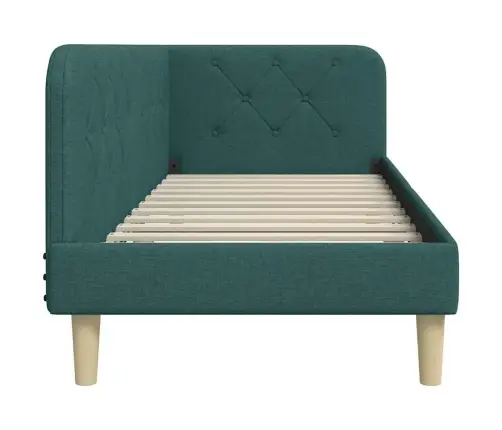 Kampinė Lovos Konstrukcija Tamsiai Žalia 80 X 200 Cm Audinys