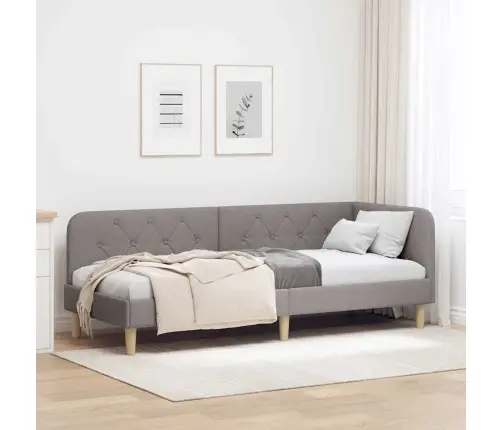 Kampinė Lovos Konstrukcija Taupe 80 X 200 Cm Audinys
