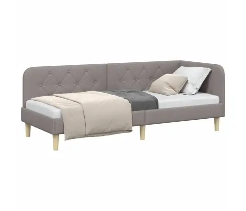 Kampinė Lovos Konstrukcija Taupe 80 X 200 Cm Audinys