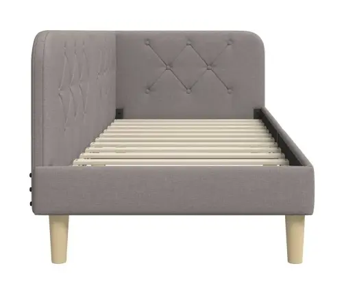 Kampinė Lovos Konstrukcija Taupe 80 X 200 Cm Audinys