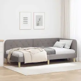 Kampinė Lovos Konstrukcija Taupe 90 X 190 Cm Audinys
